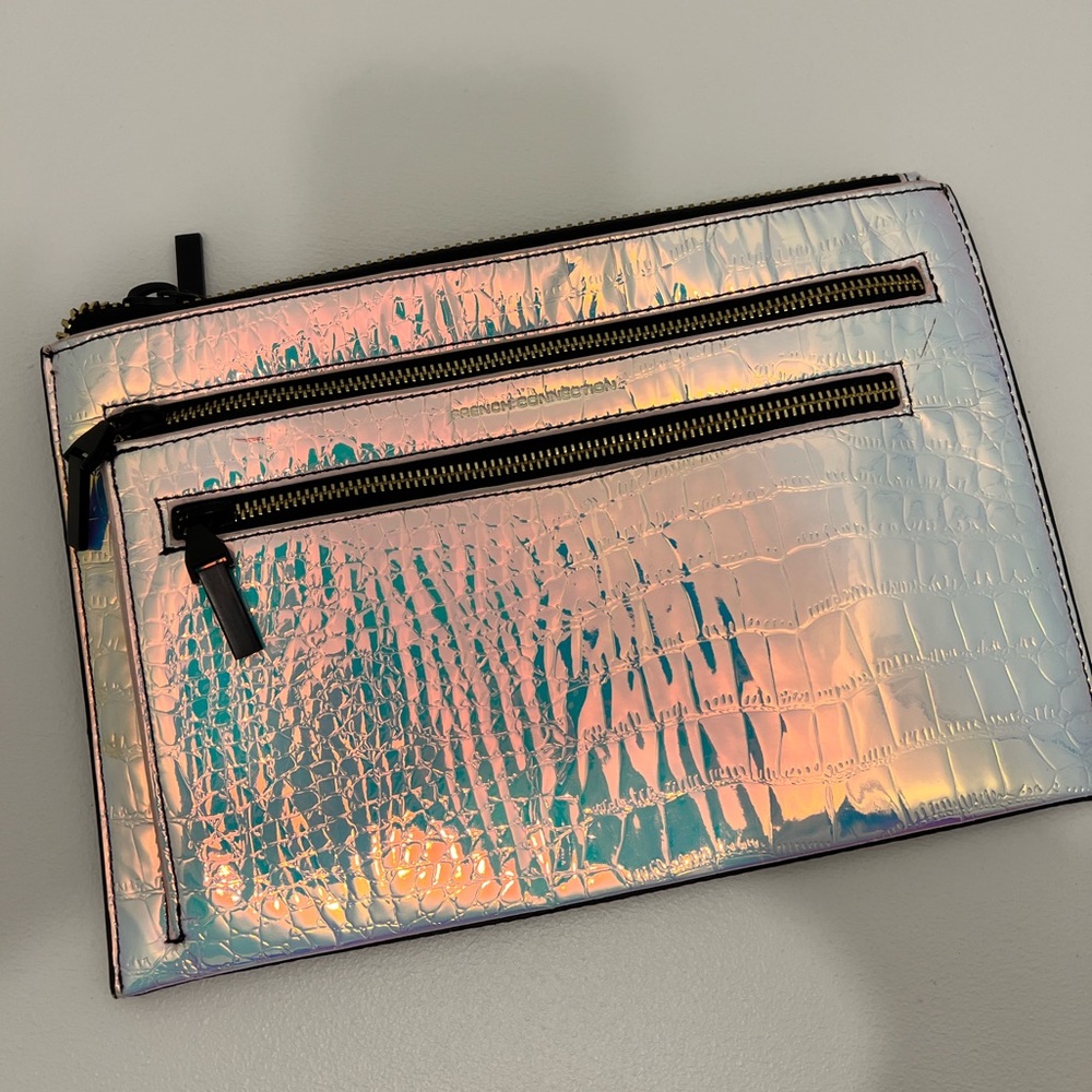 French Connection Rapture Clutch Hologram NWOT
